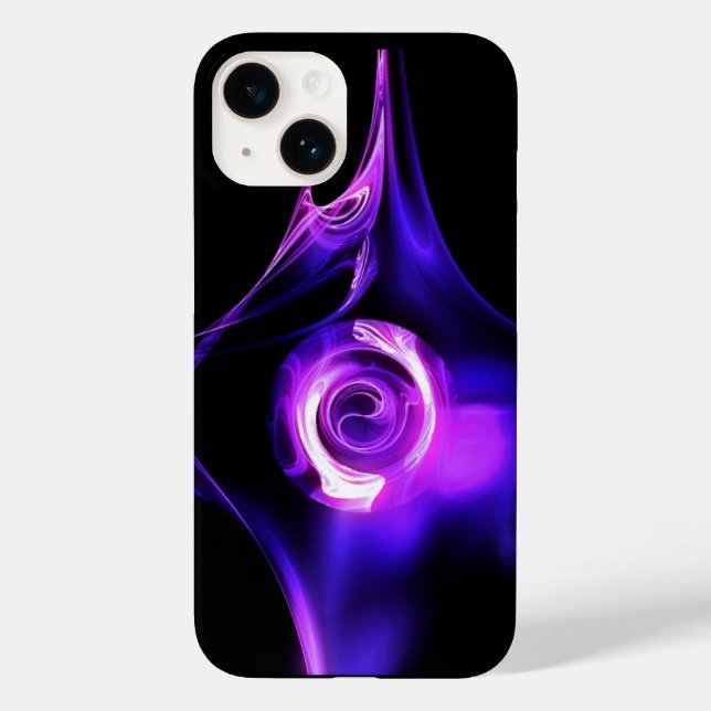 BLUE PINK WHITE FRACTAL ROSE Case-Mate iPhone CASE (Back)
