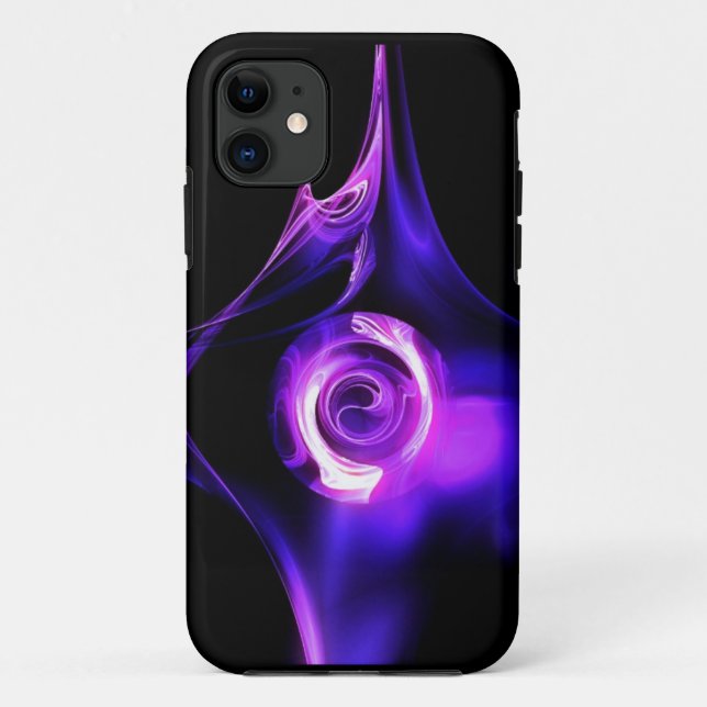 BLUE PINK WHITE  FRACTAL ROSE Case-Mate iPhone CASE (Back)