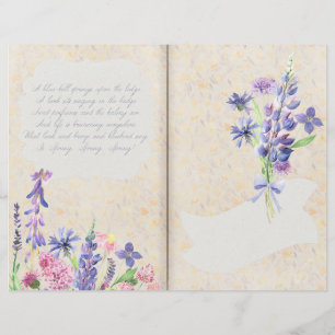 Blue & Pink Wild Flower Scrapbook Paper
