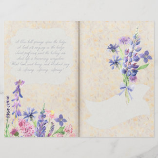 Blue & Pink Wild Flower Scrapbook Paper