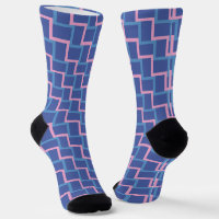 Blue Pink Woven Blocks Pattern