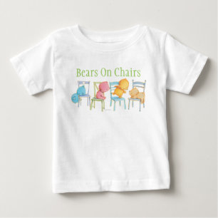 Blue, Pink, Yellow, and Brown Bears Play Baby T-Shirt