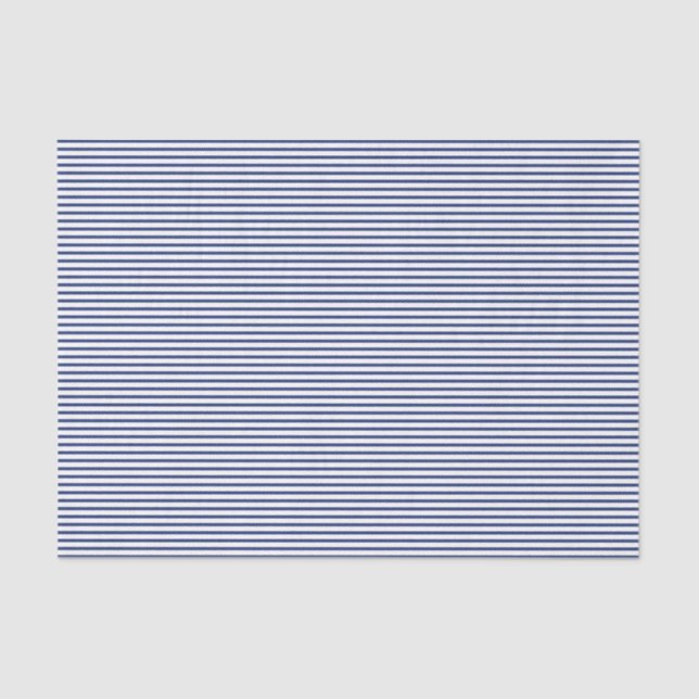 Blue Pinstripe Stripes Tissue Paper (Front)