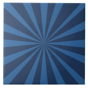 Blue Pinwheel Stripes Tile