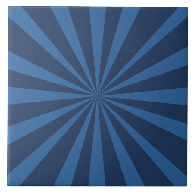 Blue Pinwheel Stripes Tile (Front)