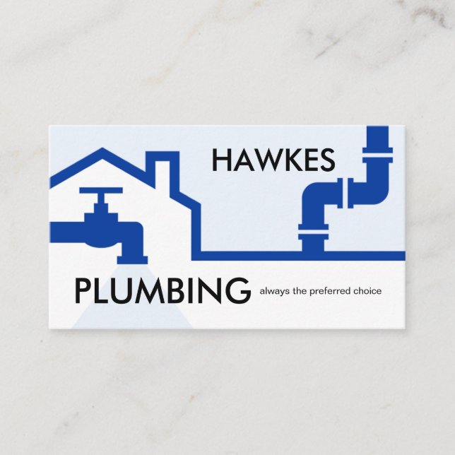 Blue Pipes Building Frame Leaking Faucet Business Card (Front)