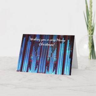 Blue pipes organ Christmas card