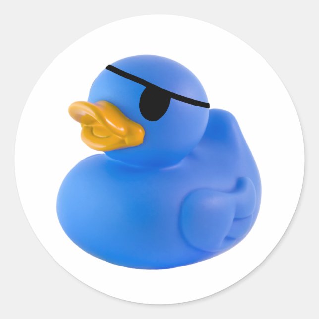 Blue pirate rubber duck sticker (Front)