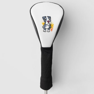 Blue Pit Bull Pup   Golf Head Cover