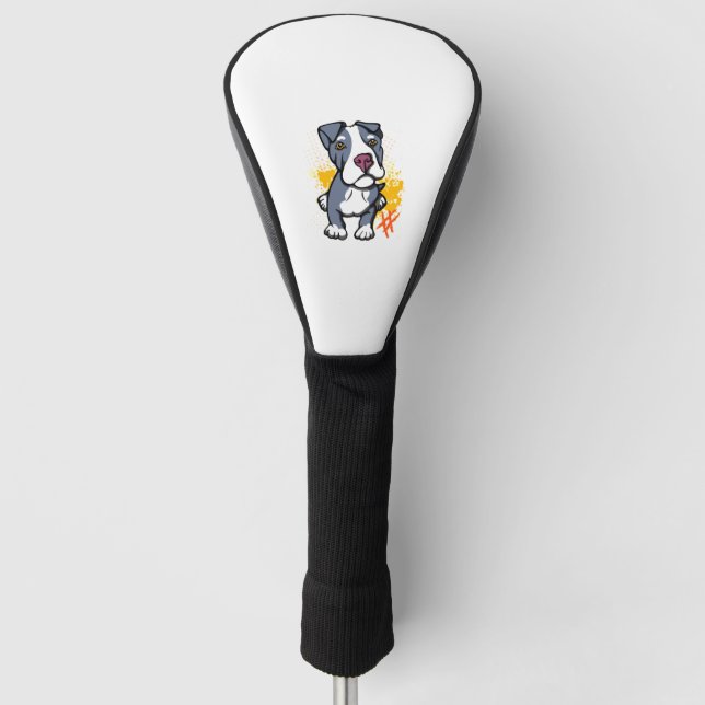 Blue Pit Bull Pup   Golf Head Cover (Front)