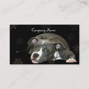 Blue Pitbull Puppy Business Cards
