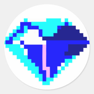 Blue Pixel Gem Stickers