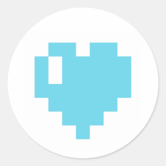 Blue Pixel Heart stickers