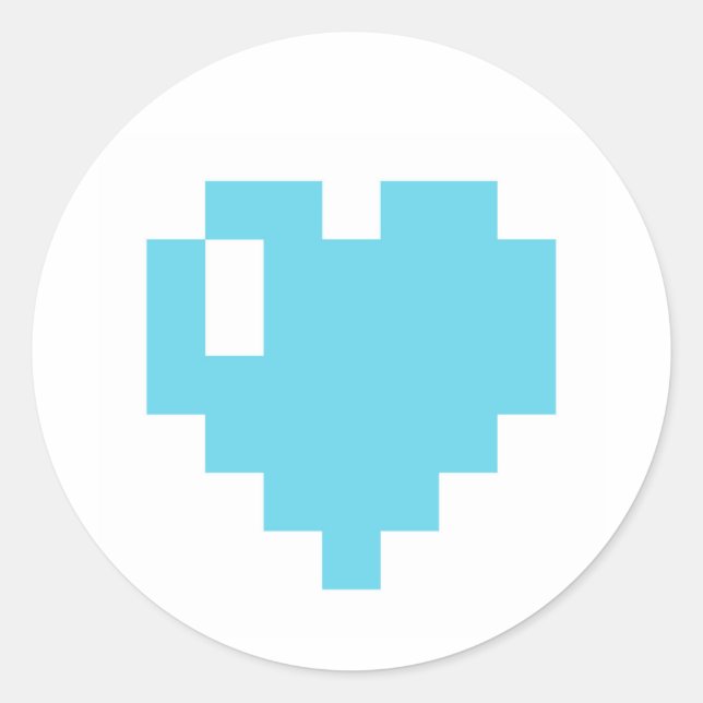Blue Pixel Heart stickers (Front)