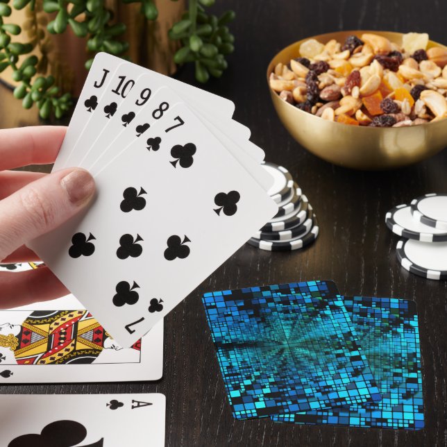 Blue Pixel Matrix Playing Cards (In Situ)