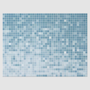 Blue Pixel Mosaic Gradient Tissue Paper