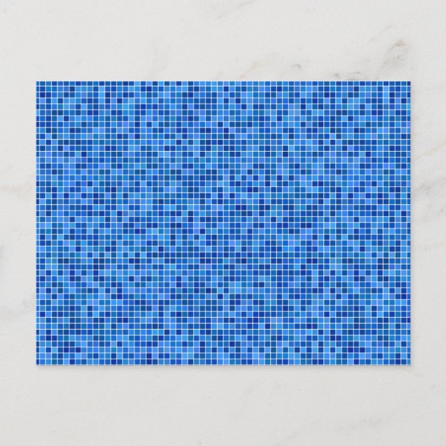 Blue pixel mosaic postcard (Front)
