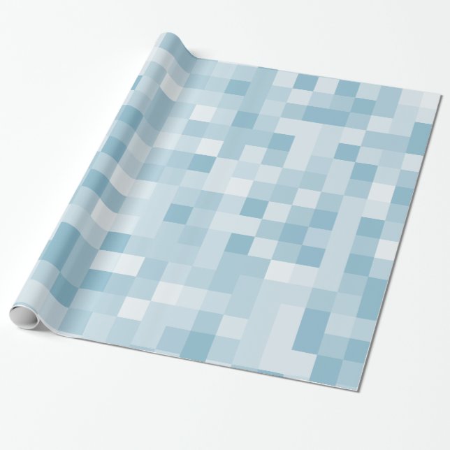 Blue pixels wrapping paper (Unrolled)