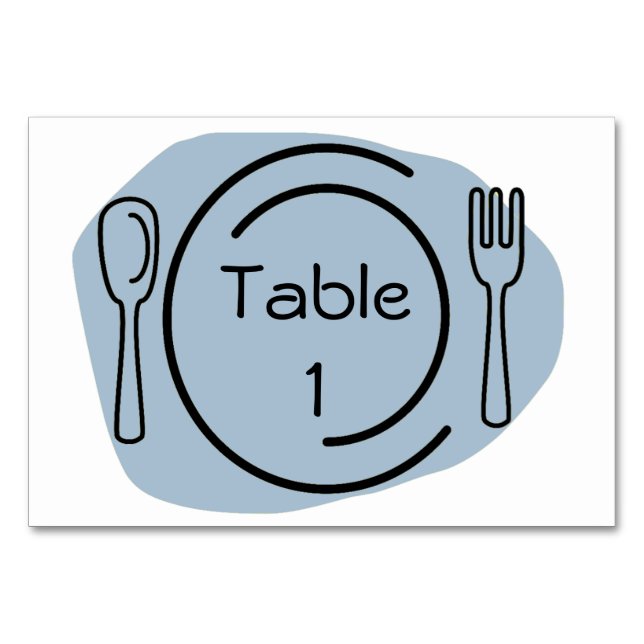 Blue Place Setting Table Number (Back)
