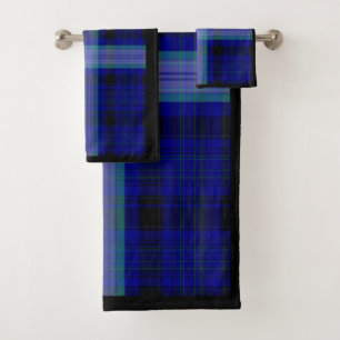 Blue Plaid Bathroom Towel Set