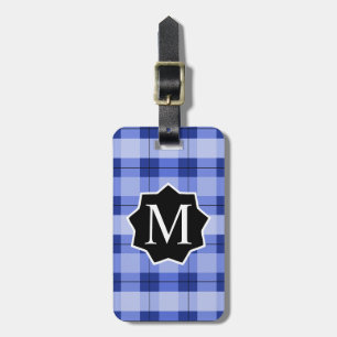 Blue Plaid BBL Label Monogrammed Luggage Tag