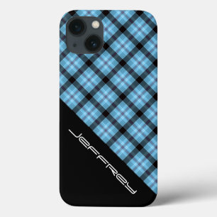 Blue Plaid/Black iPhone6 Case, Tough, Personalised iPhone 13 Case