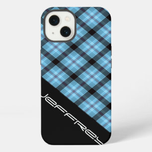 Blue Plaid/Black iPhone6 Case, Tough, Personalised iPhone 13 Case
