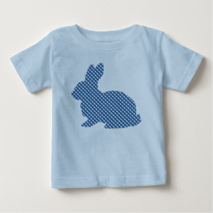 Blue Plaid Bunny Baby T-Shirt