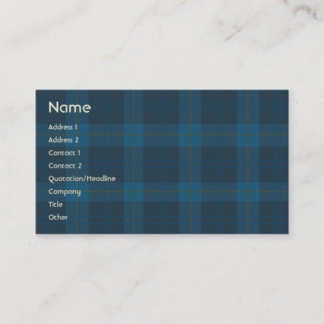 Blue Plaid - Business Business Card (Front)
