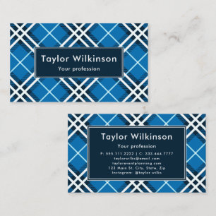 Blue Plaid Business Card