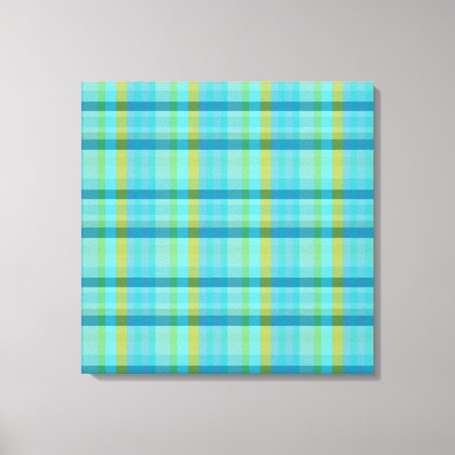 Blue Plaid by Shirley Taylor Canvas Print (Front)