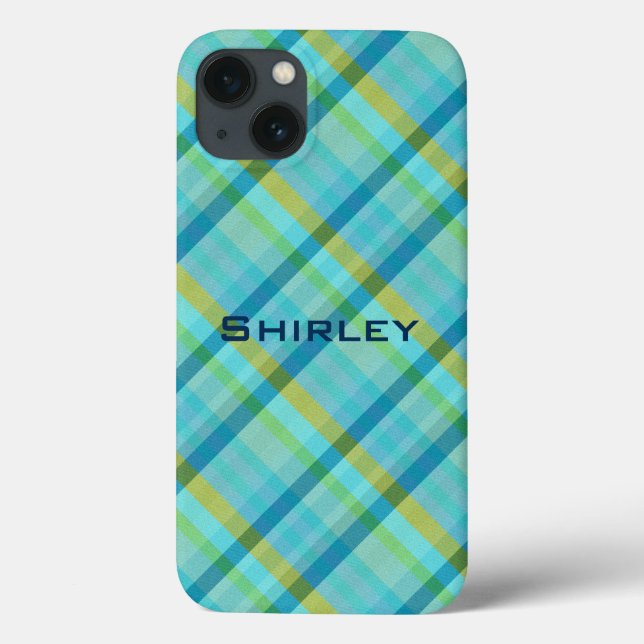 Blue Plaid by Shirley Taylor  Case-Mate iPhone Case (Back)