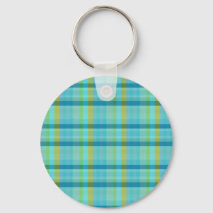 Blue Plaid by Shirley Taylor Key Ring