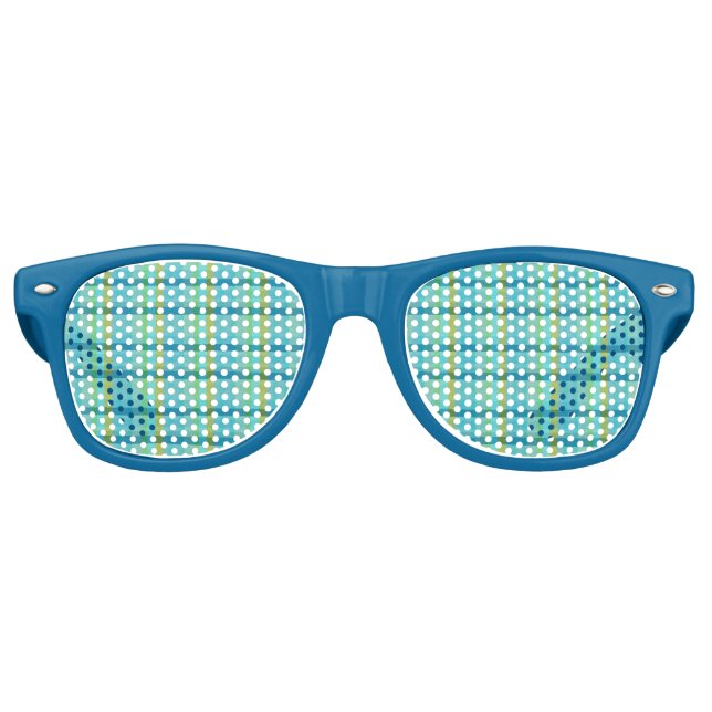 Blue Plaid by Shirley Taylor Retro Sunglasses (Front)