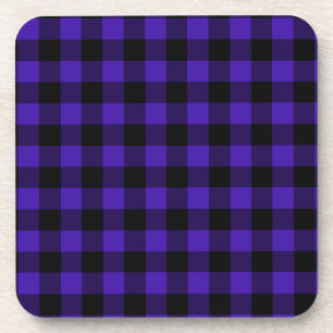 Blue Plaid Check Coaster Modern Design