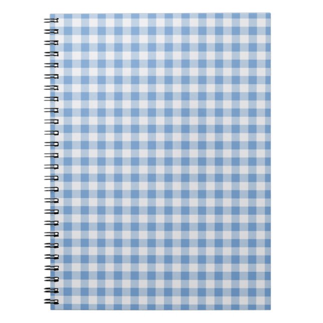 blue plaid chequered pattern notebook (Front)