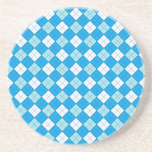 Blue Plaid Coaster (Front)