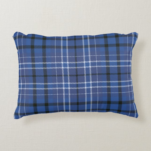 Blue Plaid Decorative Cushion (Front)