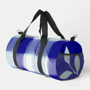Blue plaid duffle bag