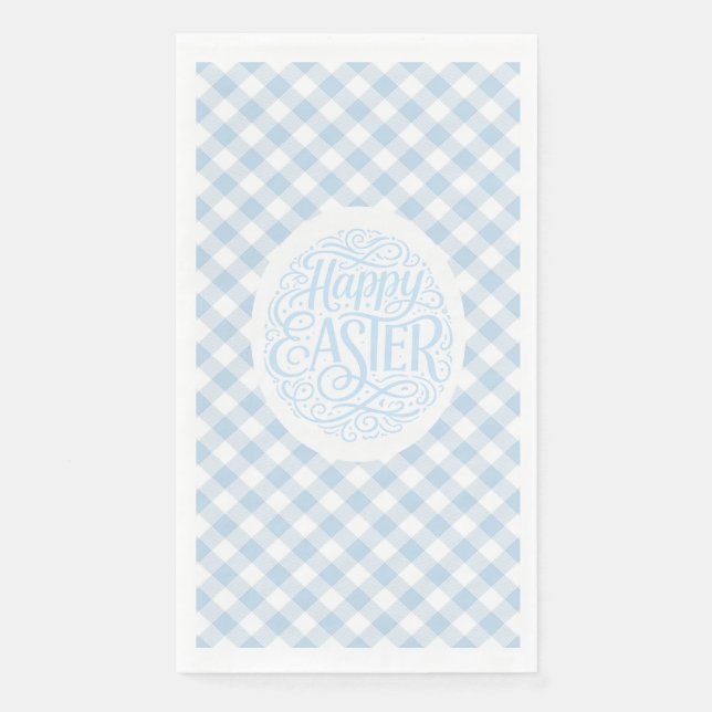 Blue Plaid Easter Napkin (Front)