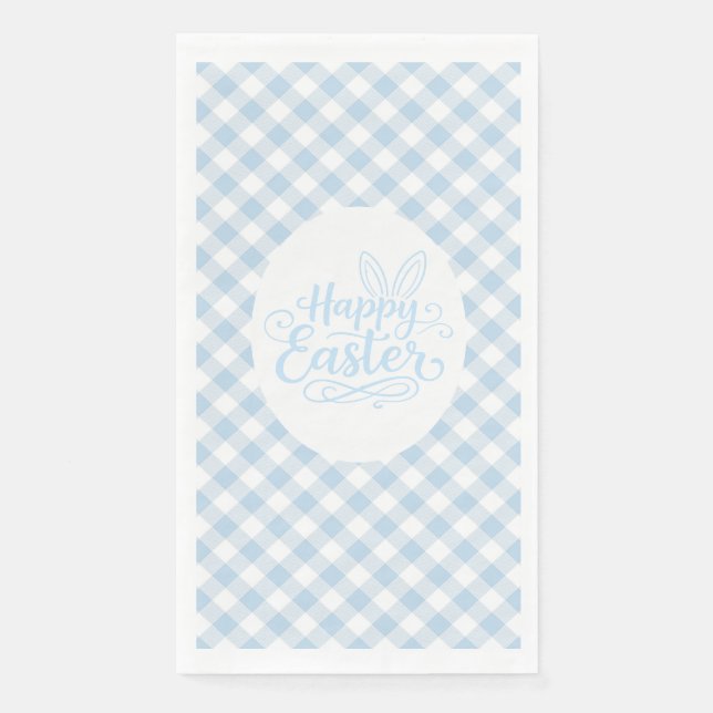 Blue Plaid Easter Napkin (Front)