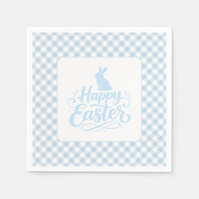 Blue Plaid Easter Napkin (Front)