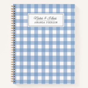 Blue Plaid Ideas Family Personalised Notebook