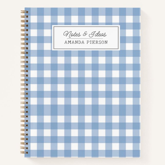 Blue Plaid Ideas Family Personalised   Notebook (Front)