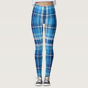 Blue Plaid Leggings