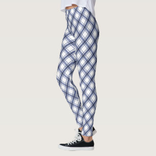 Blue Plaid Leggings
