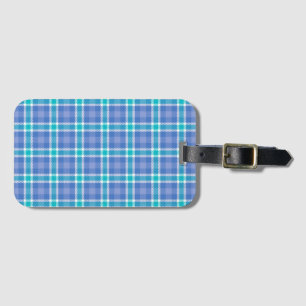 Blue Plaid Luggage Tag