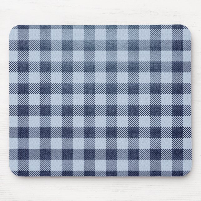 Blue Plaid Mouse Mat (Front)