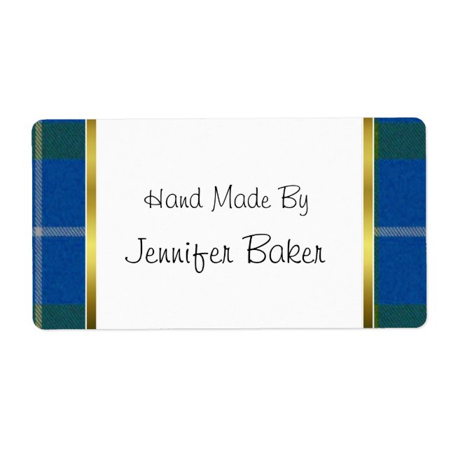 Blue Plaid Package Labels (Front)