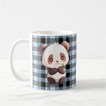 Blue Plaid Panda